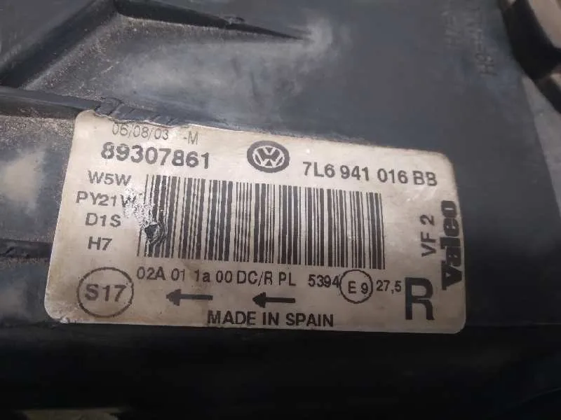 Faro Derecho para Volkswagen Touareg (7La)
