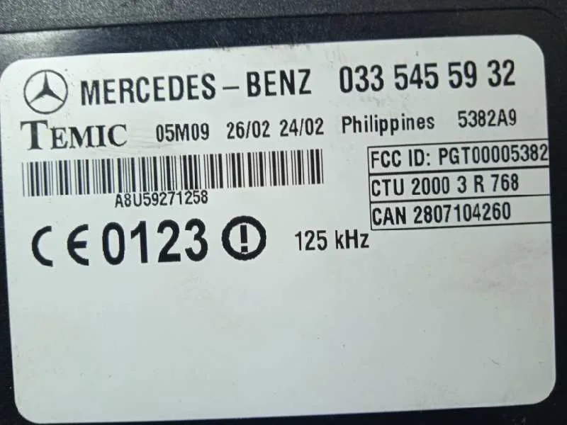 Centralita Inmovilizador para Mercedes-Benz Sprinter 02.00 -> Caja Cerrada