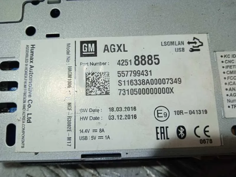 Sistema Audio / Radio Cd para Opel Astra K Lim. 5Türig