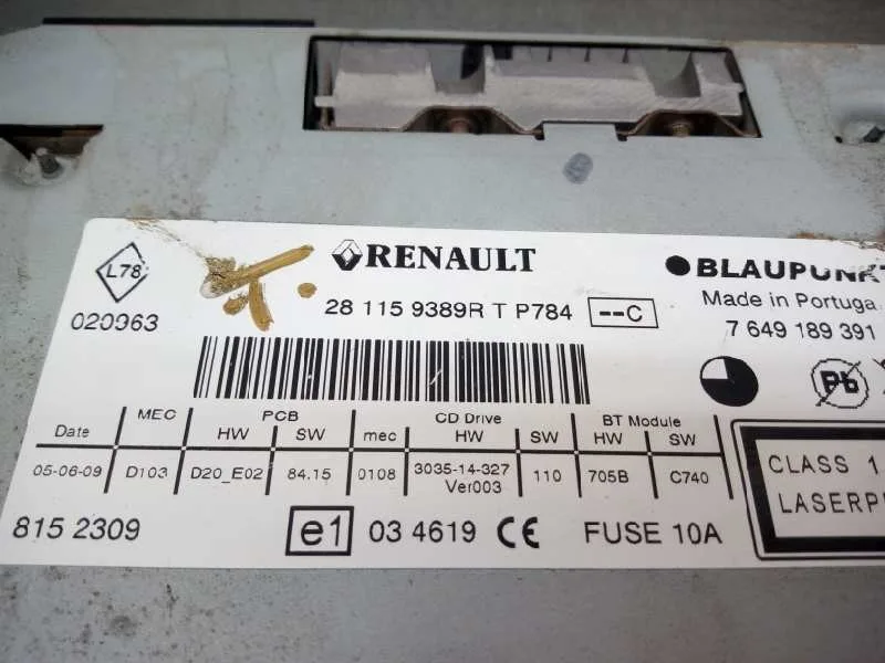 Sistema Audio / Radio Cd para Renault Scenic Iii