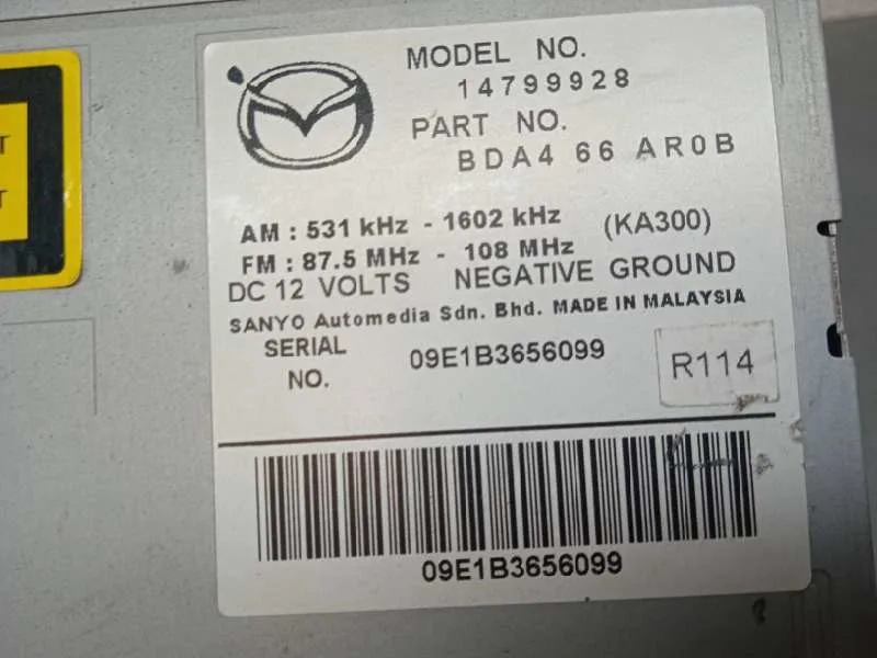 Sistema Audio / Radio Cd para Mazda 3 Lim. (Bl)