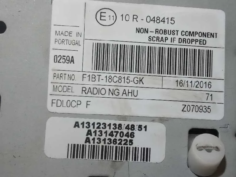 Sistema Audio / Radio Cd para Ford Tourneo Courier (C4A)