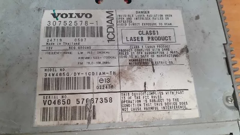 Sistema Audio / Radio Cd para Volvo S40 Berlina