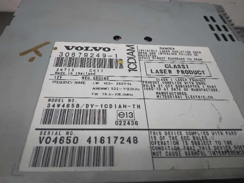 Sistema Audio / Radio Cd para Volvo S40 Berlina
