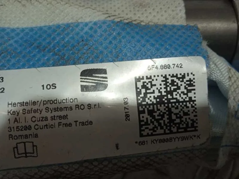 Airbag Cortina Delantero Derecho para Seat Leon (5F1)