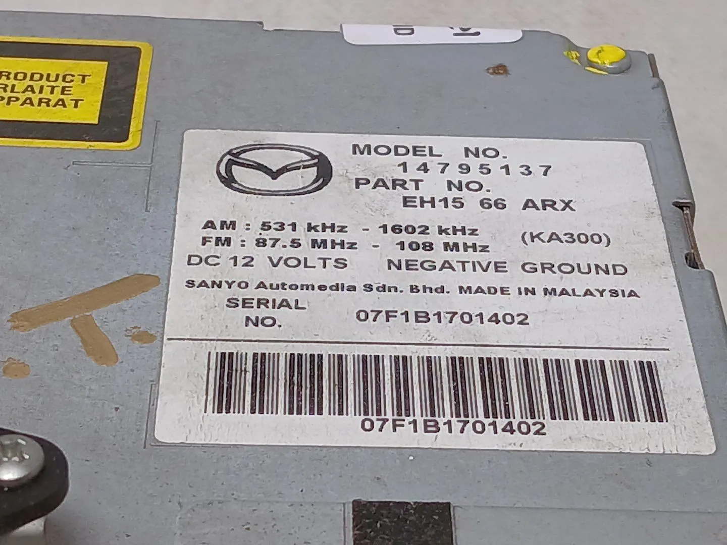 Sistema Audio / Radio Cd para Mazda Cx-7 (Er)