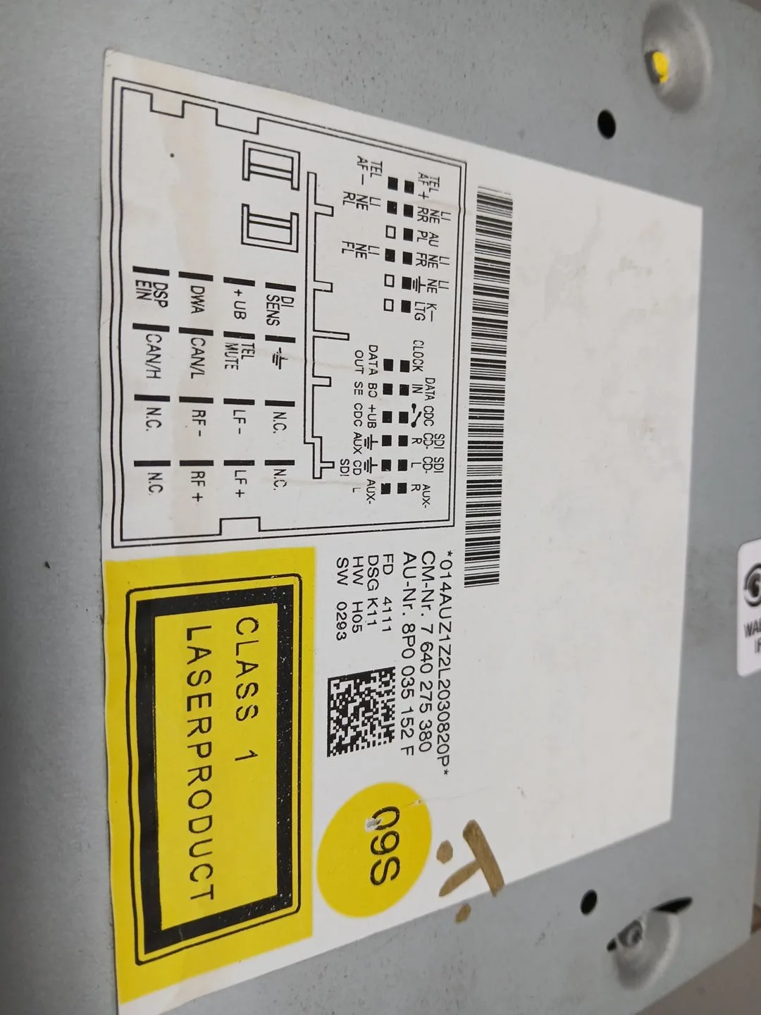 Sistema Audio / Radio Cd para Audi A3 (8P)