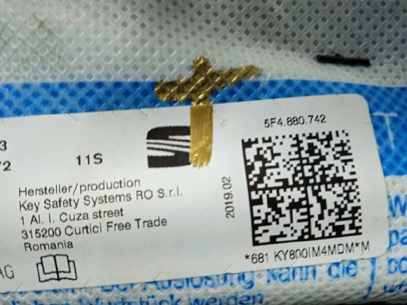 Airbag Cortina Delantero Derecho para Seat Leon (5F1)