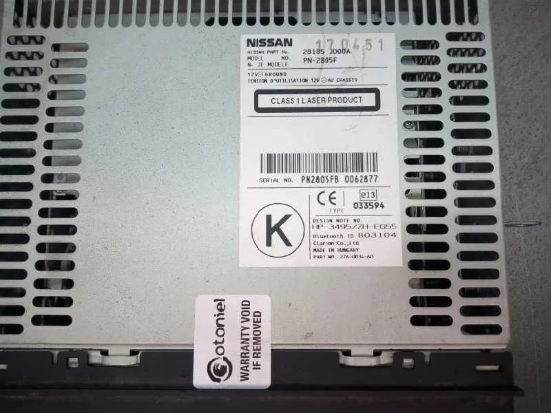 Sistema Audio / Radio Cd para Nissan Qashqai (J10)