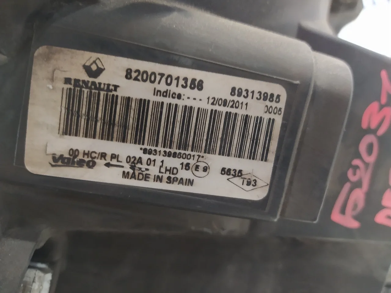 Faro Derecho para Renault Trafic Caja Cerrada (Ab 4.01)