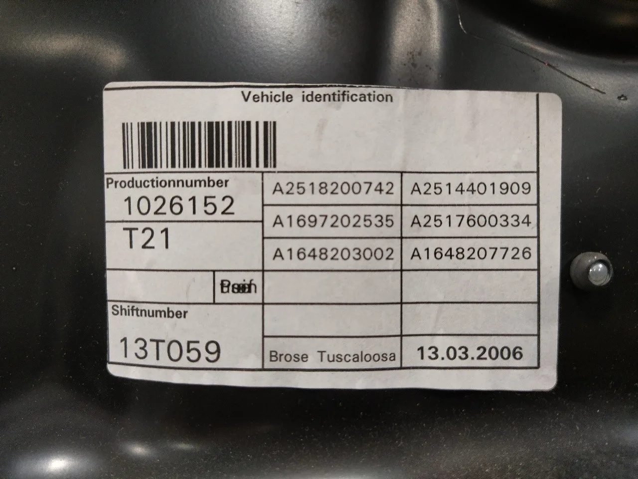Elevalunas Delantero Izquierdo para Mercedes-Benz Clase R (W251)