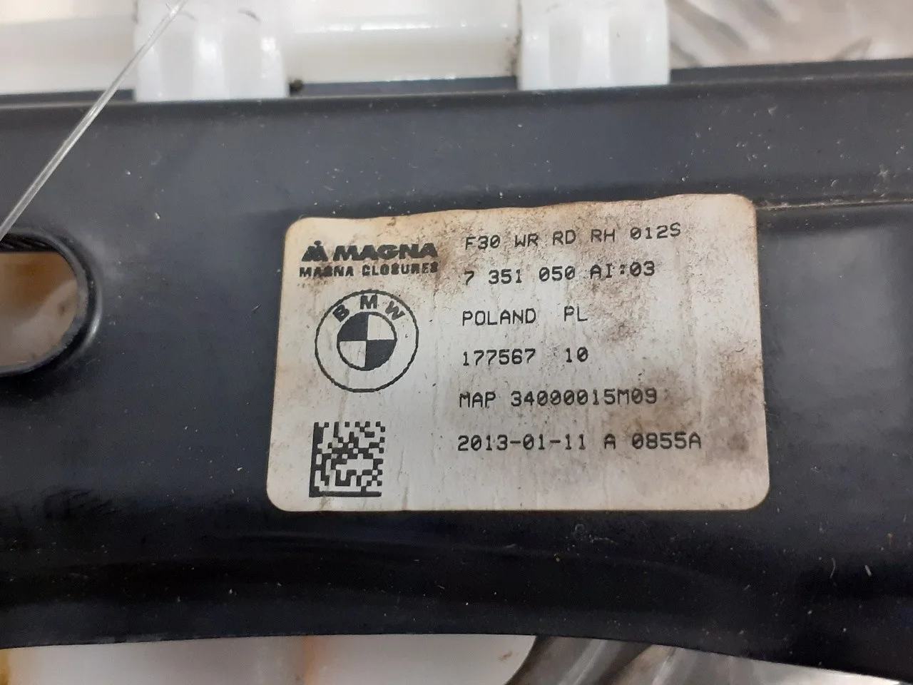 Elevalunas Trasero Derecho para Bmw Serie 3 Touring (F31)