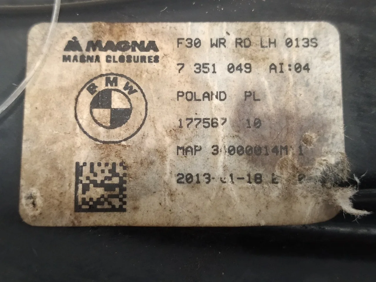 Elevalunas Trasero Izquierdo para Bmw Serie 3 Touring (F31)