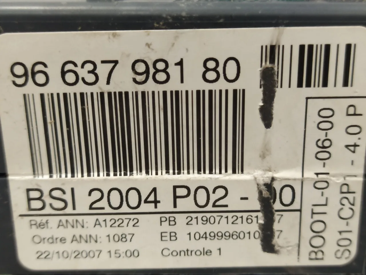Caja Reles / Fusibles para Peugeot 308