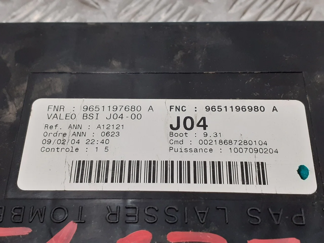 Caja Reles / Fusibles para Peugeot 307 (S1)