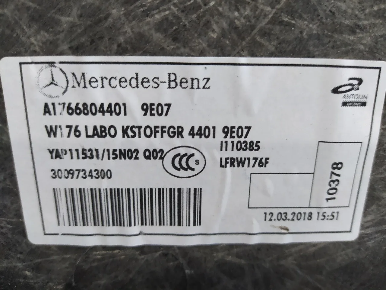 Bandeja Trasera para Mercedes-Benz Clase A (W176)