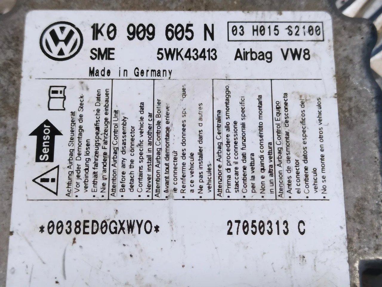 Centralita Airbag para Seat Altea (5P1)