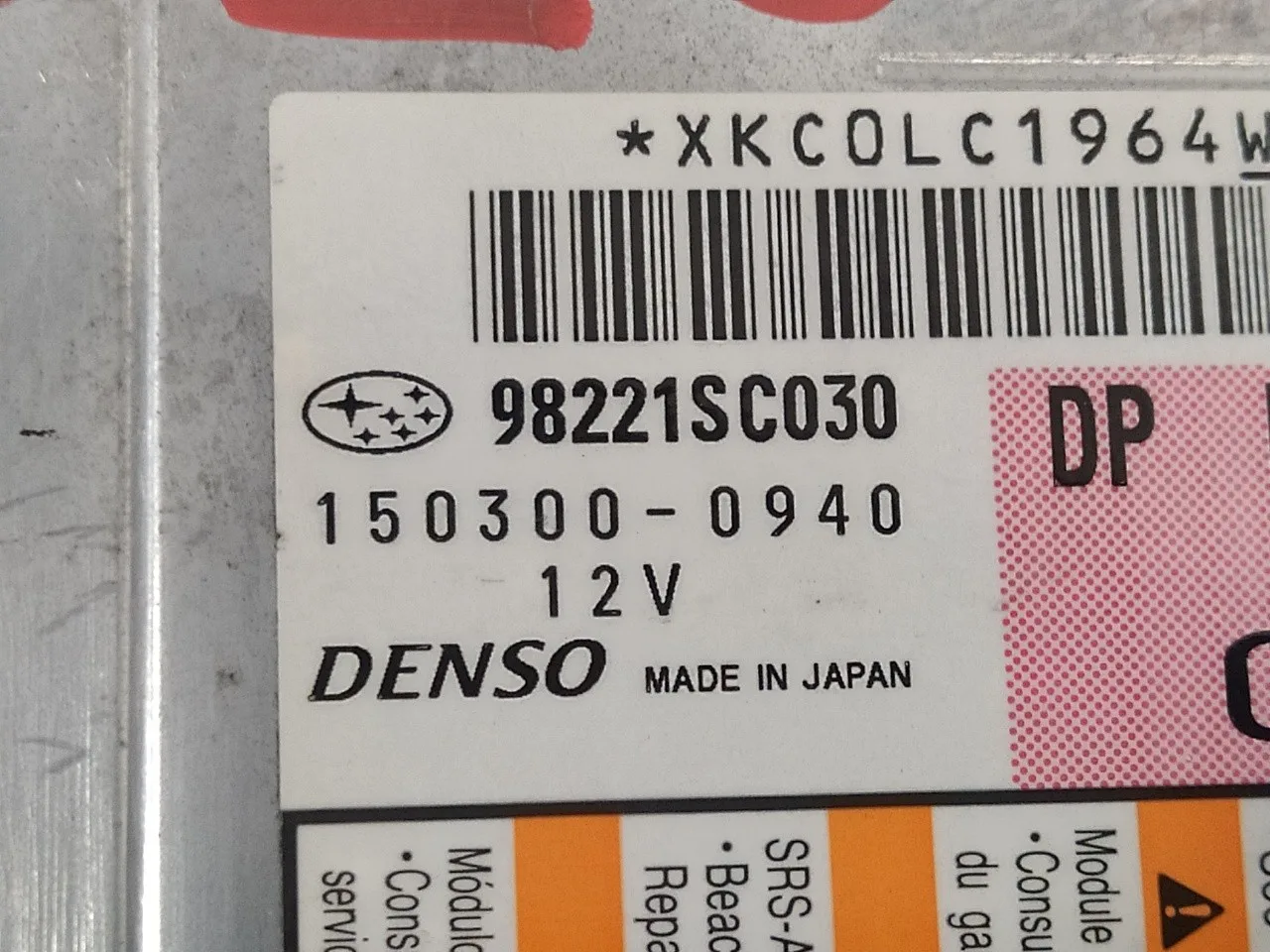 Centralita Airbag para Subaru Forester S12
