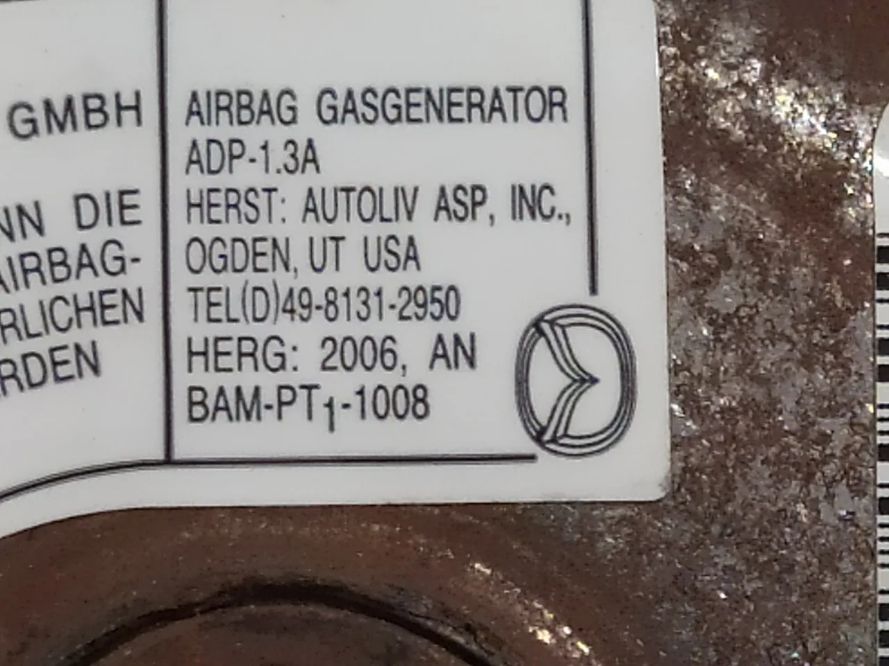 Airbag Delantero Izquierdo para Mazda 3 Berlina (Bk)