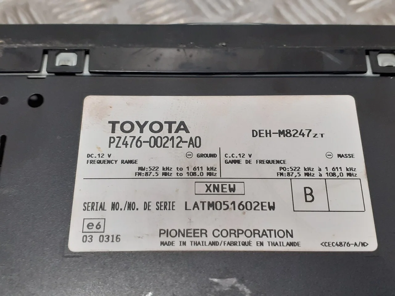Sistema Audio / Radio Cd para Toyota Prius (Nhw30)