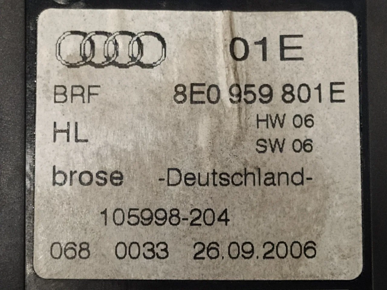 Elevalunas Trasero Izquierdo para Audi A4 Berlina (8E)