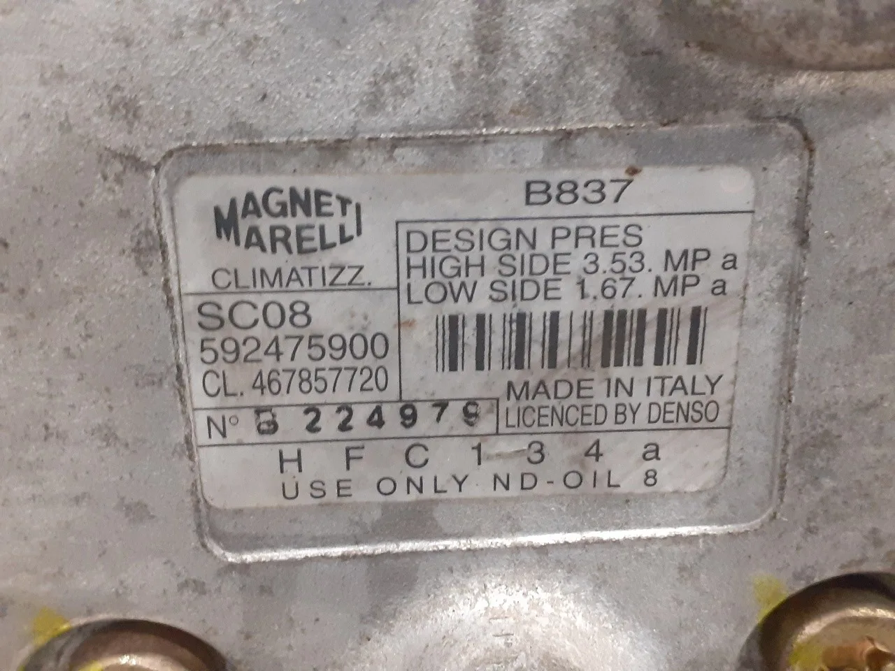 Compresor Aire Acondicionado para Fiat Punto Berlina (188)