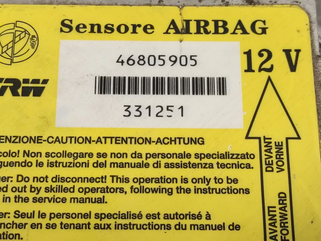Centralita Airbag para Fiat Punto Berlina (188)