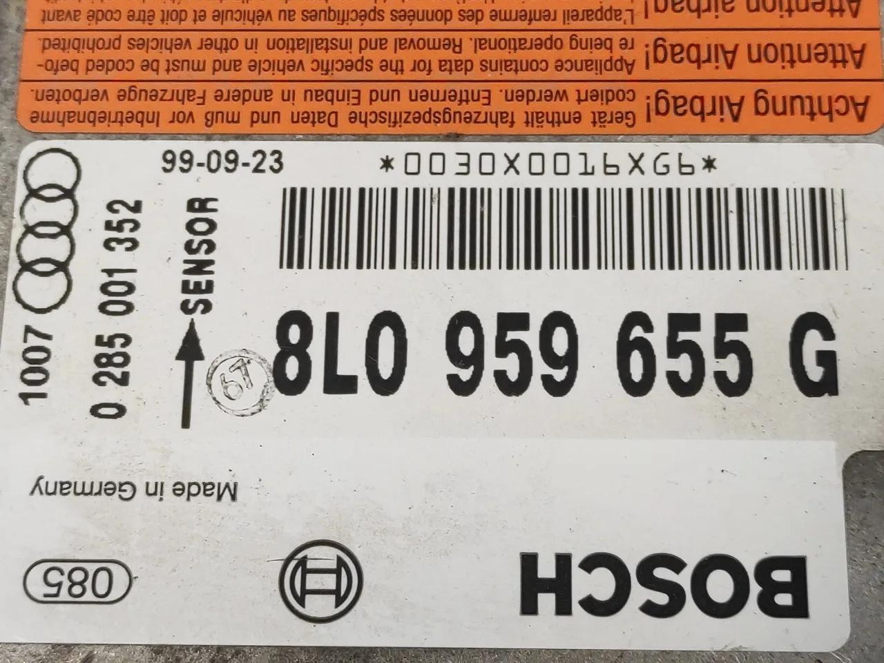 Centralita Airbag para Audi A3 (8L)