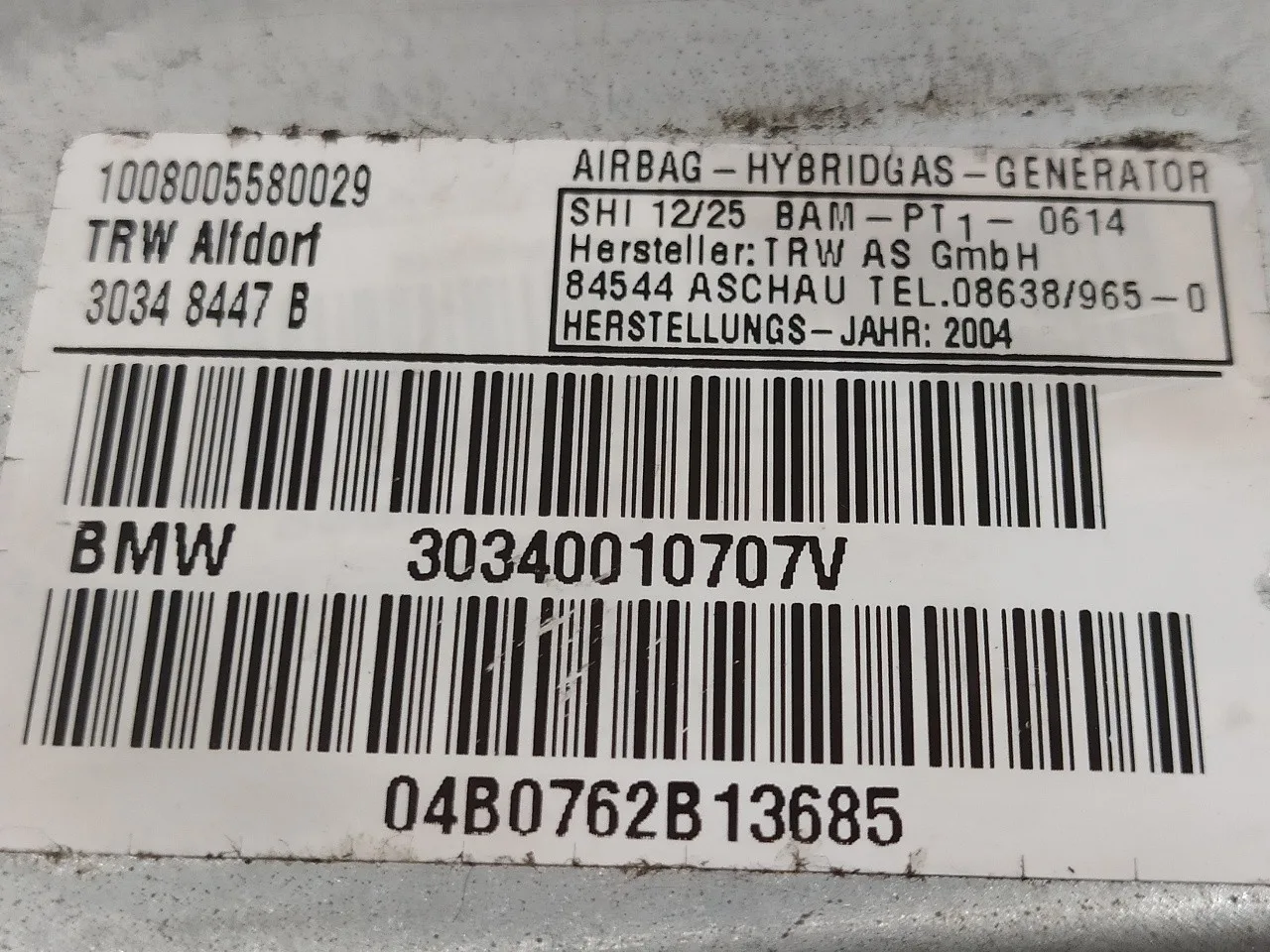 Airbag Lateral Delantero Izquierdo para Bmw X3 (E83)