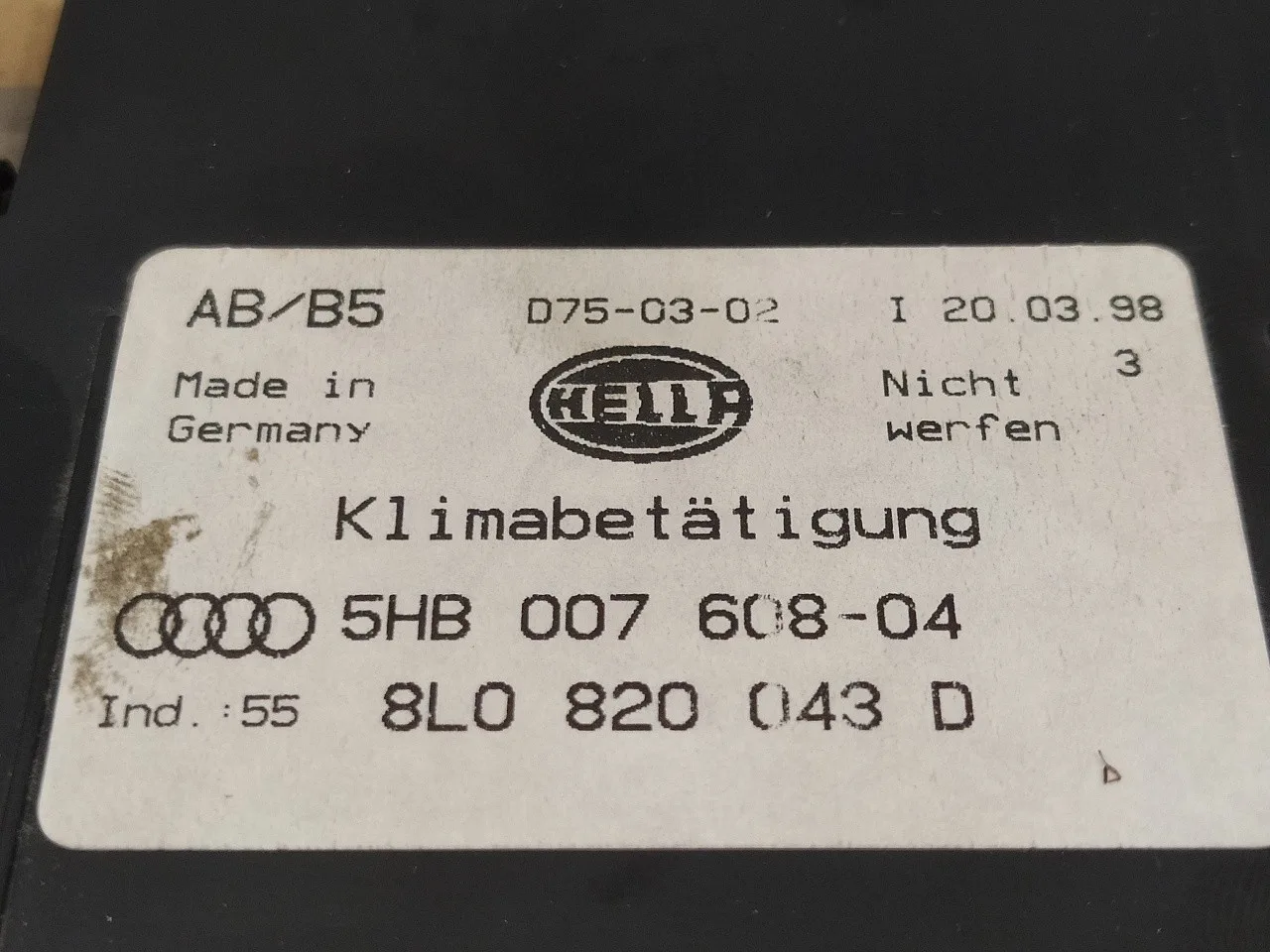 Mando Climatizador para Audi A3 (8L)