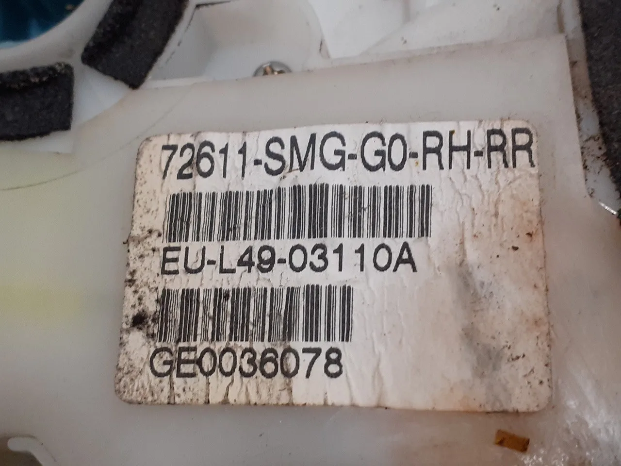 Cerradura Puerta Trasera Derecha para Honda Civic Berlina 5 (Fk)