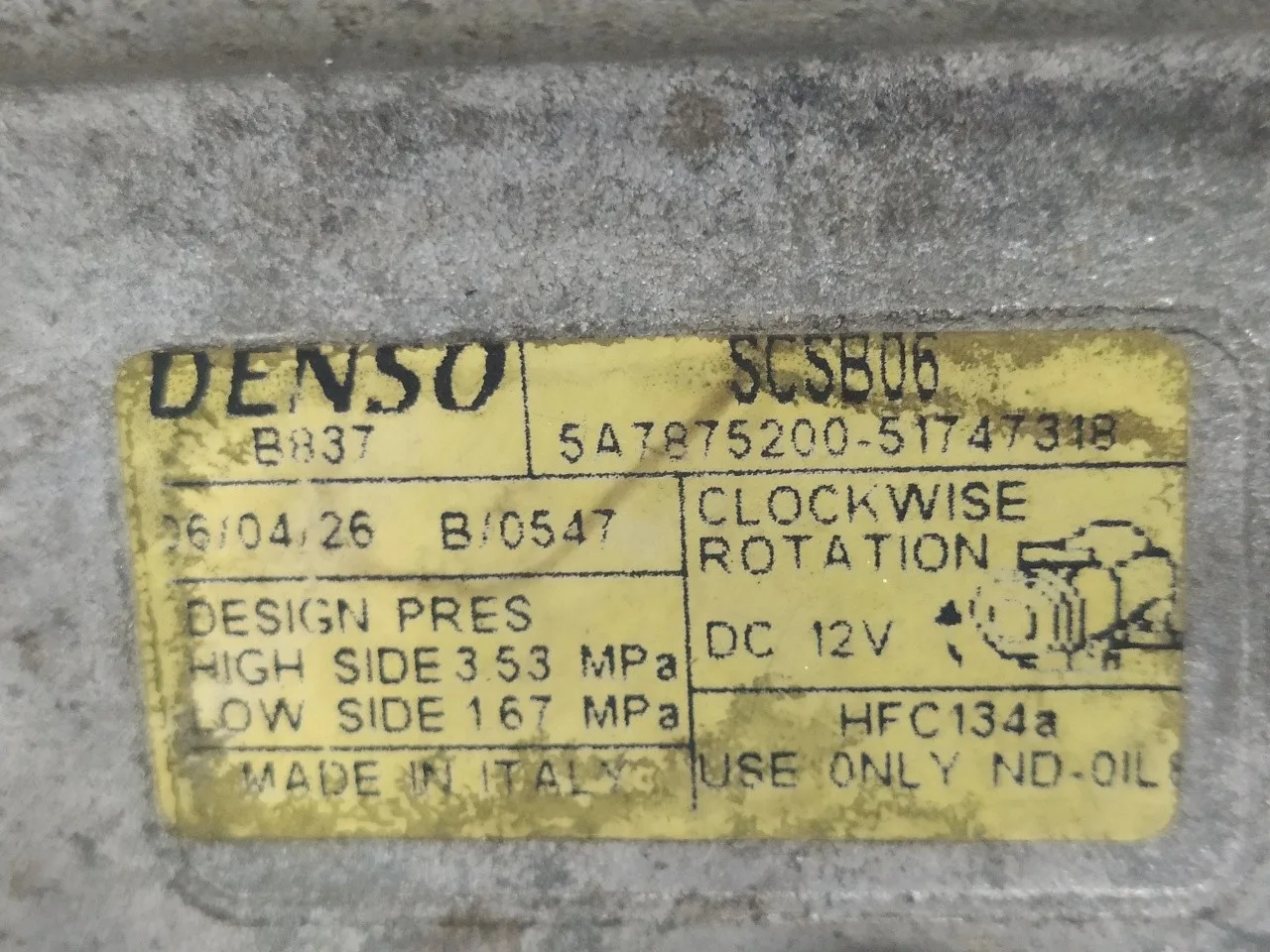 Compresor Aire Acondicionado para Fiat Panda (169)