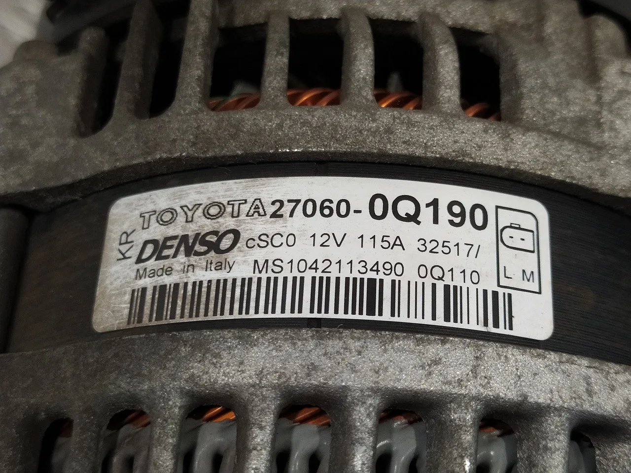 Alternador para Toyota Aygo