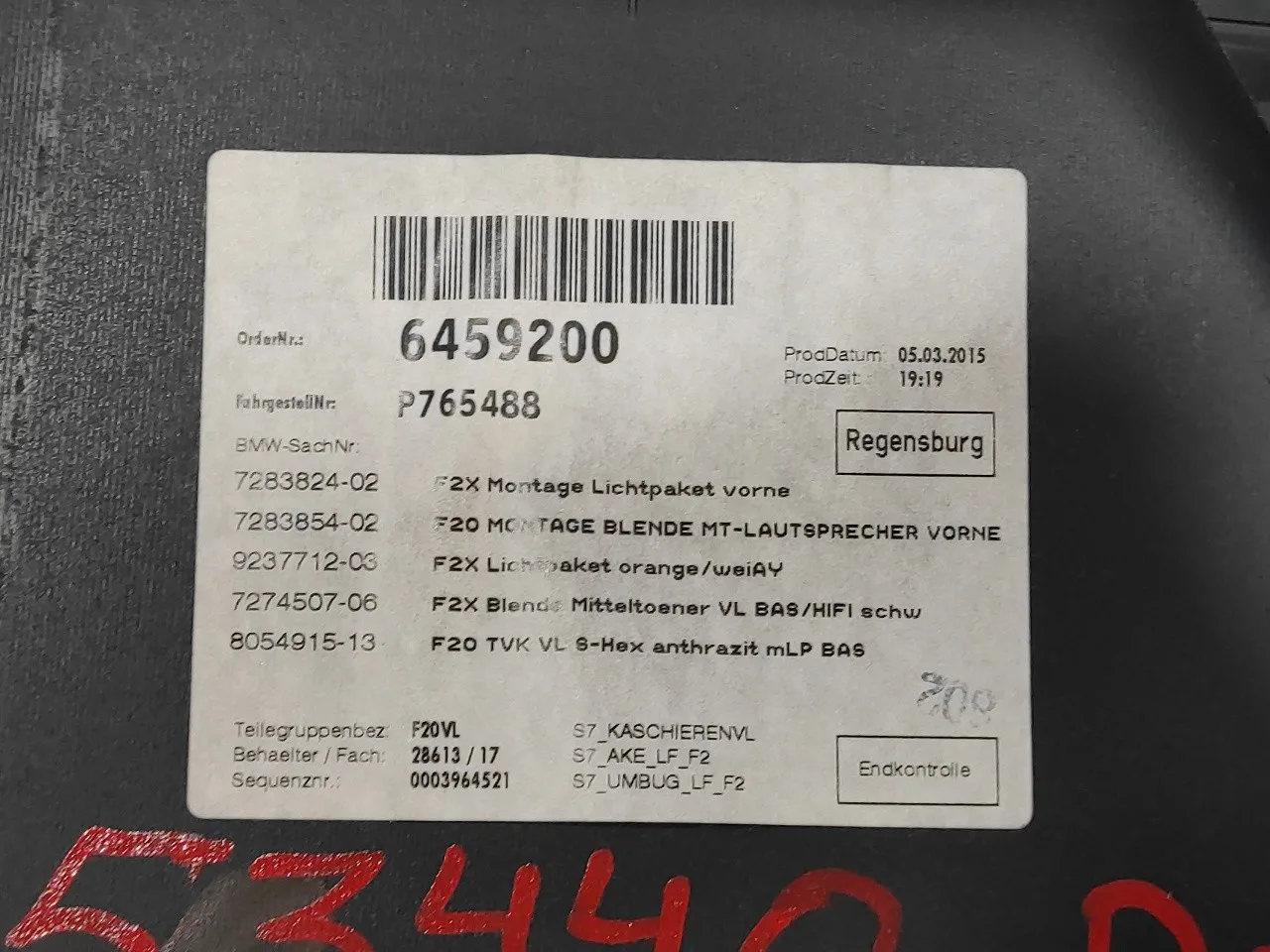 Guarnecido Puerta Delantera Izquierda para Bmw Serie 1 Lim. (F20/F21)