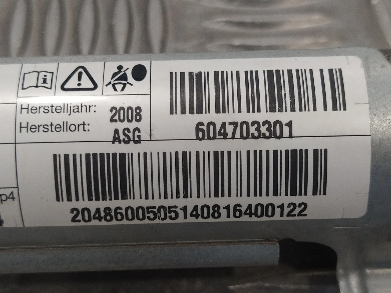 Airbag Cortina Delantero Izquierdo para Mercedes-Benz Clase C (W204) Berlina
