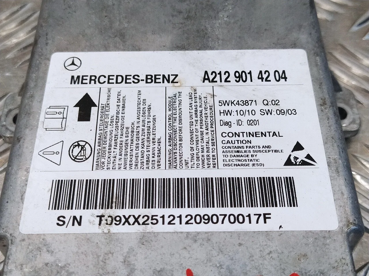 Centralita Airbag para Mercedes-Benz Clase E (W212) Lim.