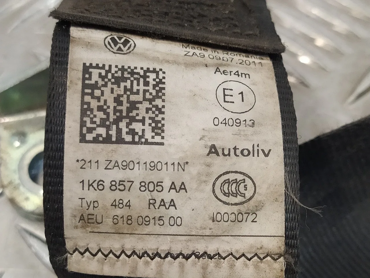 Cinturon Seguridad Trasero Izquierdo para Volkswagen Golf Vi (5K1)