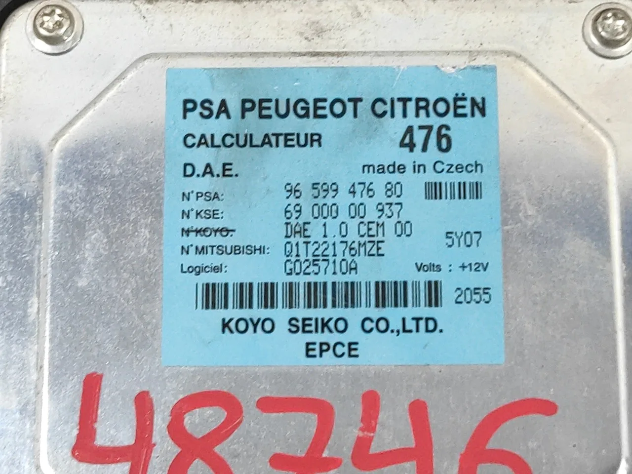 Centralita Direccion para Peugeot 1007