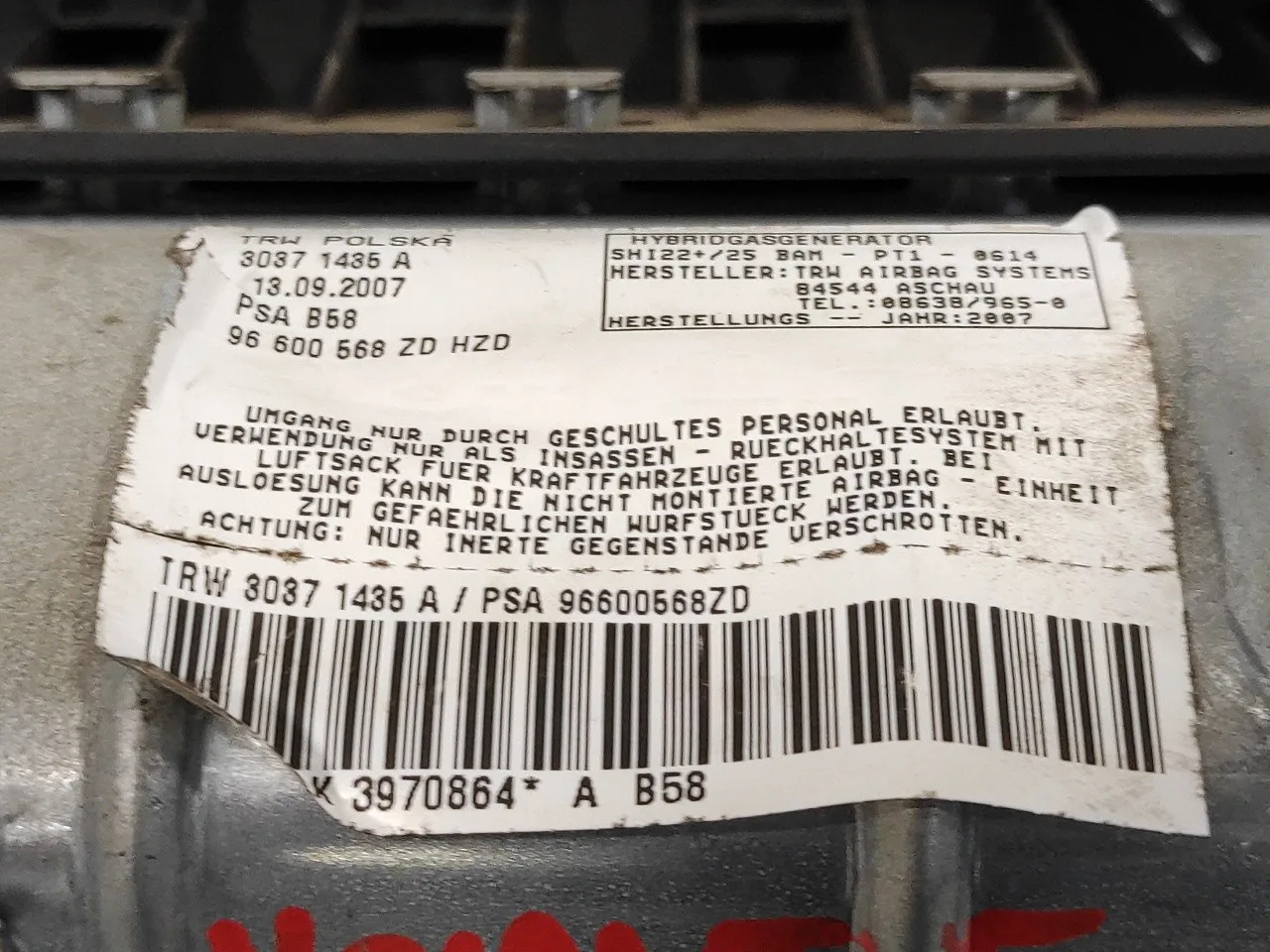 Airbag Rodillas para Citroën C4 Grand Picasso