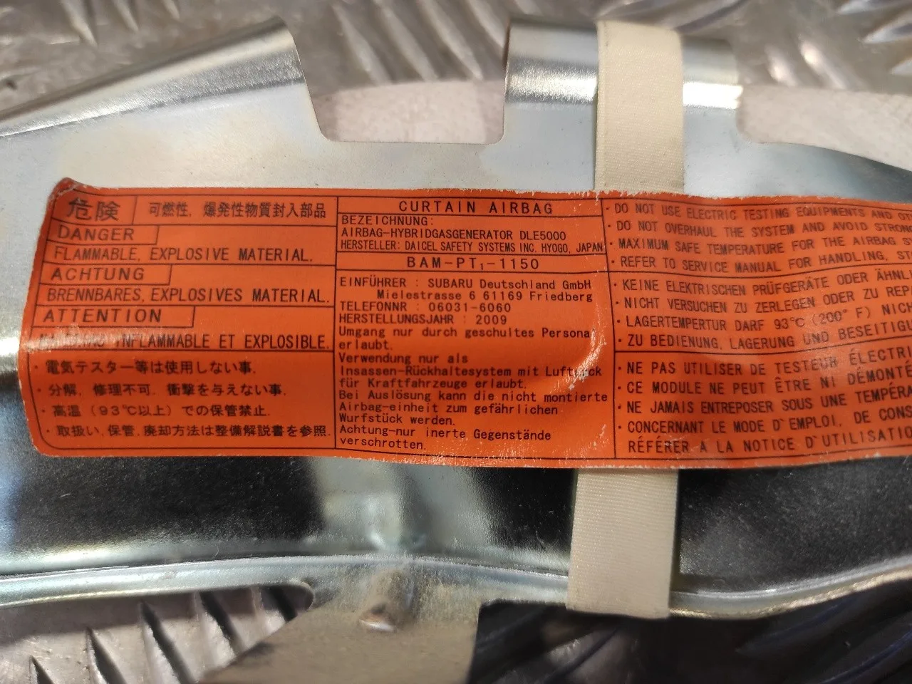 Airbag Cortina Delantero Izquierdo para Subaru Forester S12