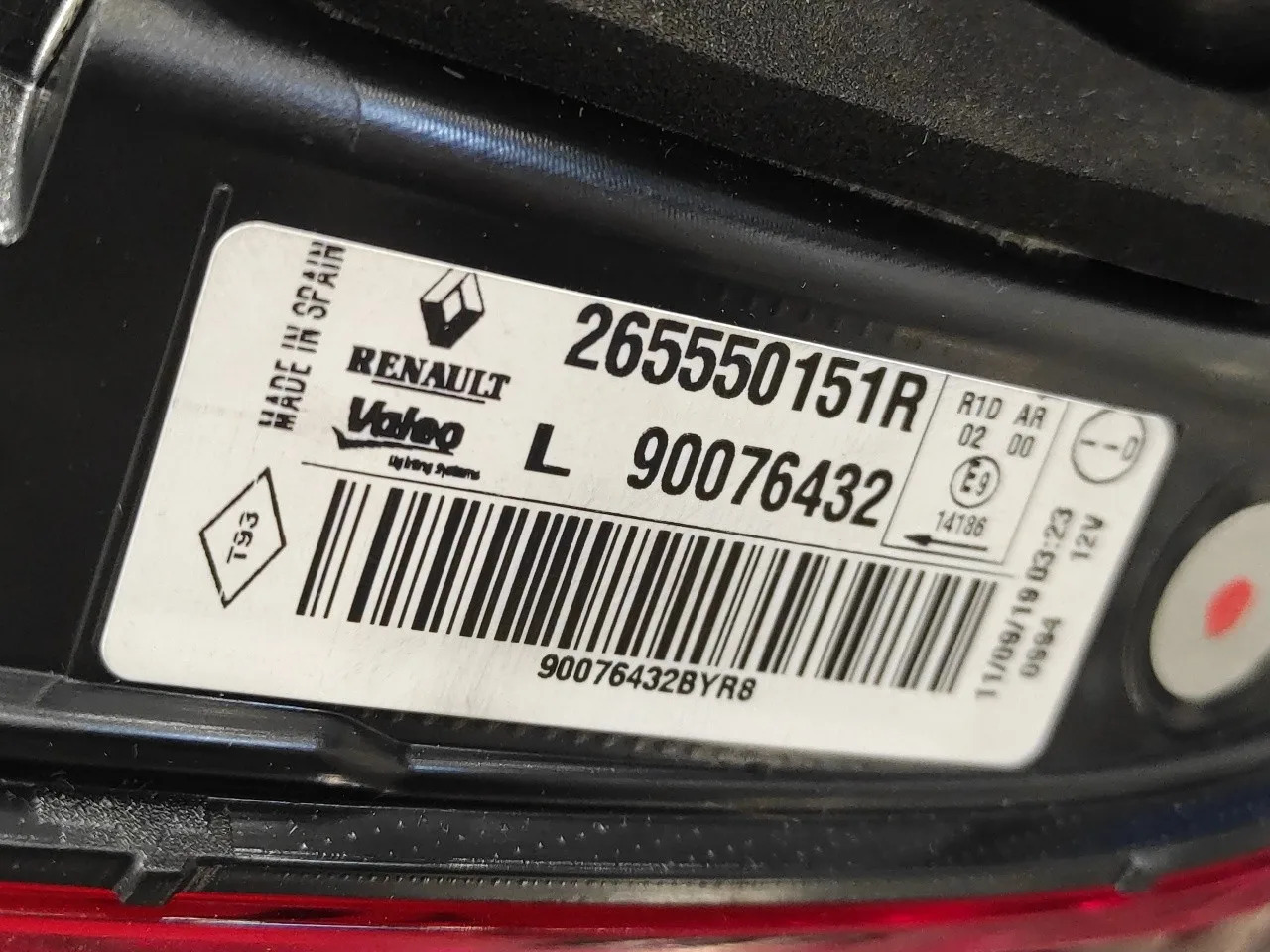 Piloto Trasero Izquierdo Porton para Renault Kadjar