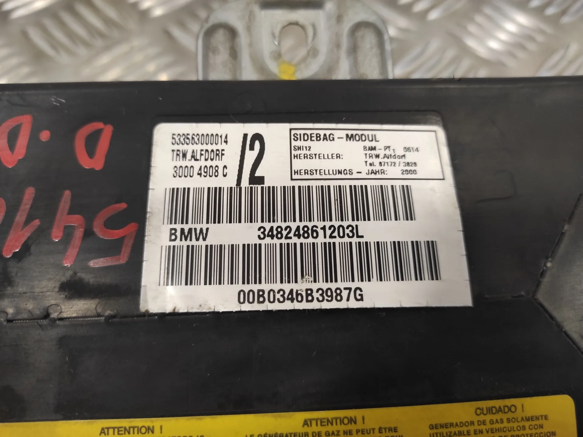 Airbag Asiento Delantero Derecho para Bmw X5 (E53)