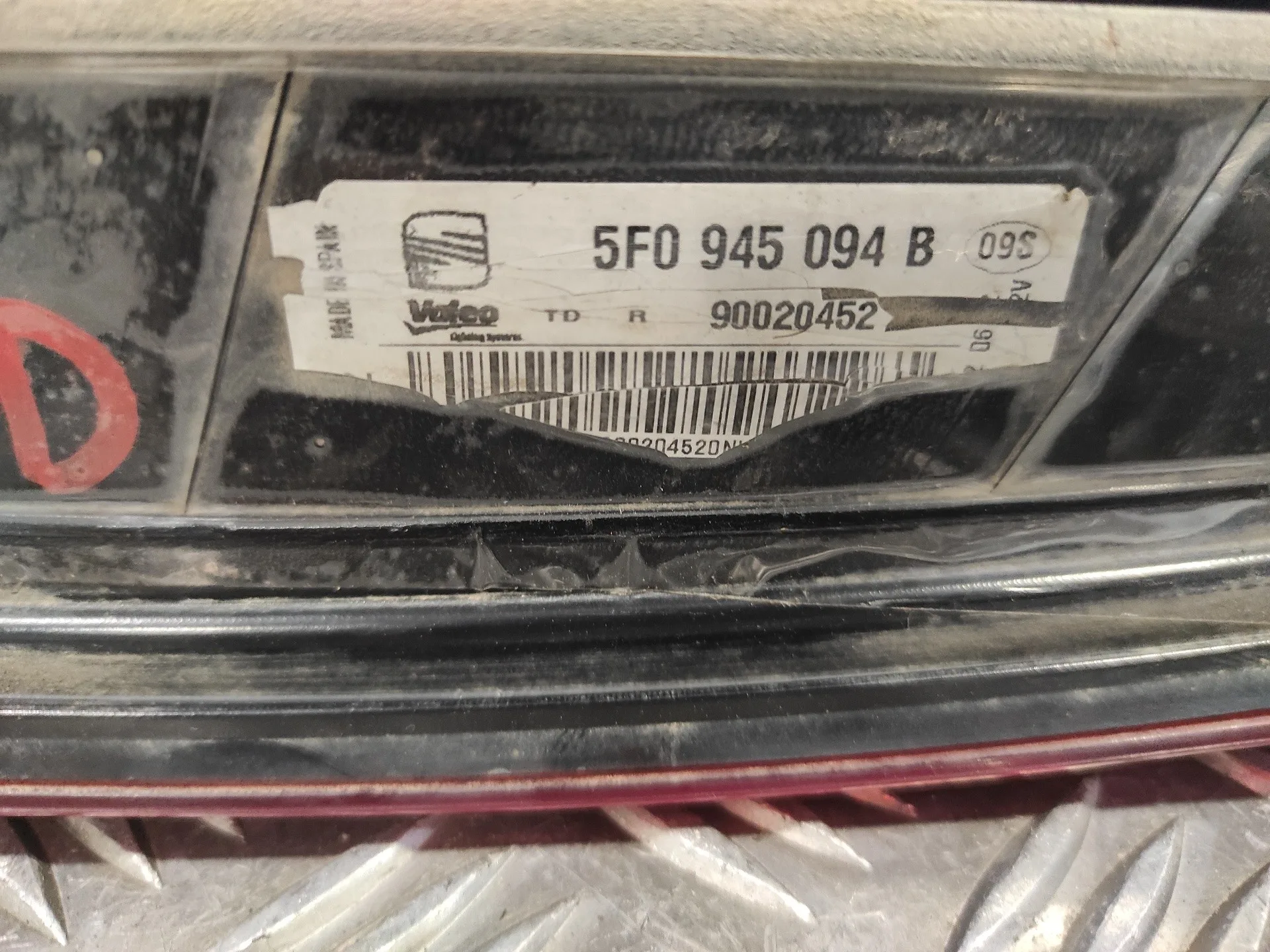 Piloto Trasero Derecho Interior para Seat Leon (5F1)