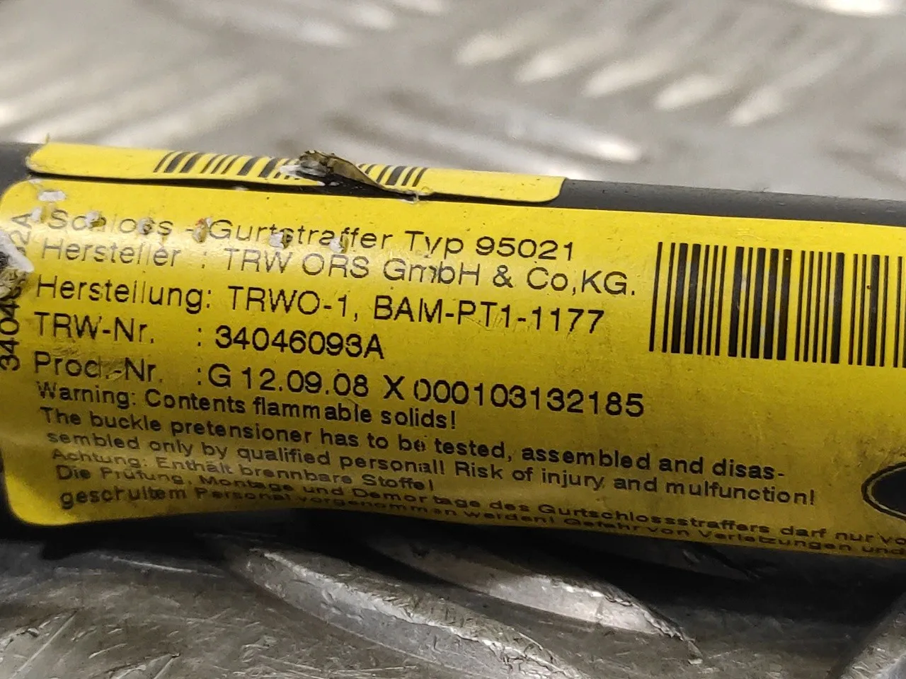 Pretensor Cinturon Delantero Derecho para Ford Kuga (Cbv)