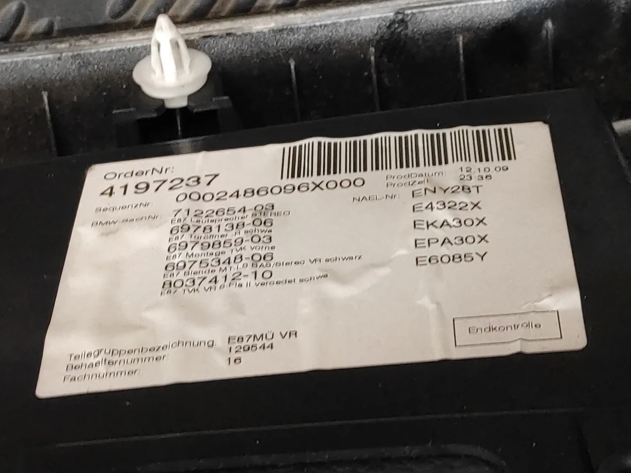 Guarnecido Puerta Delantera Derecha para Bmw Serie 1 Berlina (E81/E87)