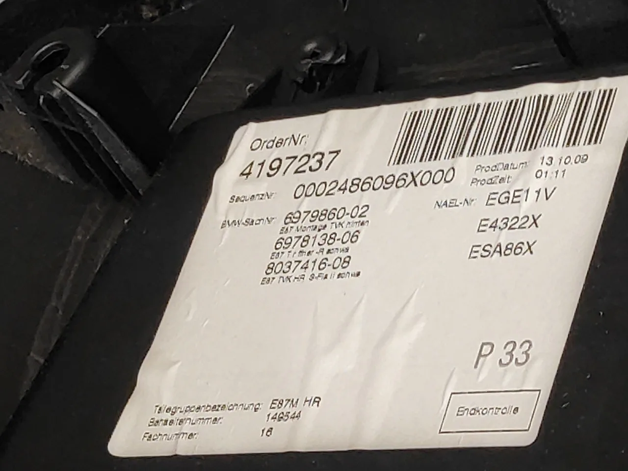 Guarnecido Puerta Trasera Derecha para Bmw Serie 1 Berlina (E81/E87)