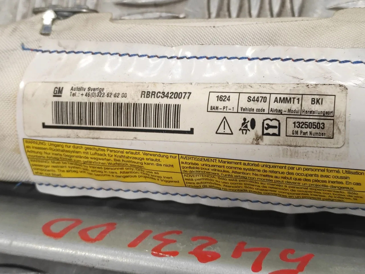Airbag Cortina Delantero Derecho para Opel Meriva B