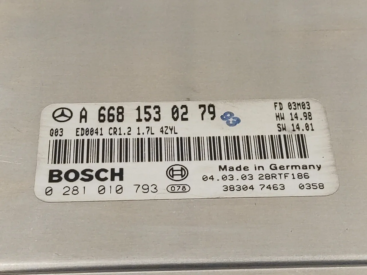 Centralita Motor Uce para Mercedes-Benz Clase A (W168)