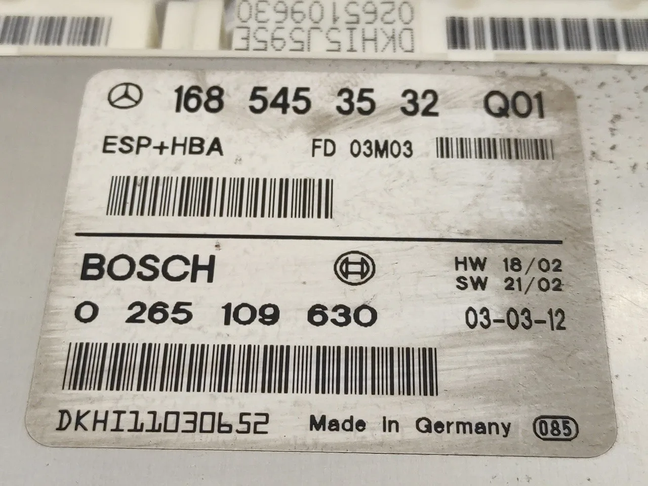 Centralita Abs para Mercedes-Benz Clase A (W168)