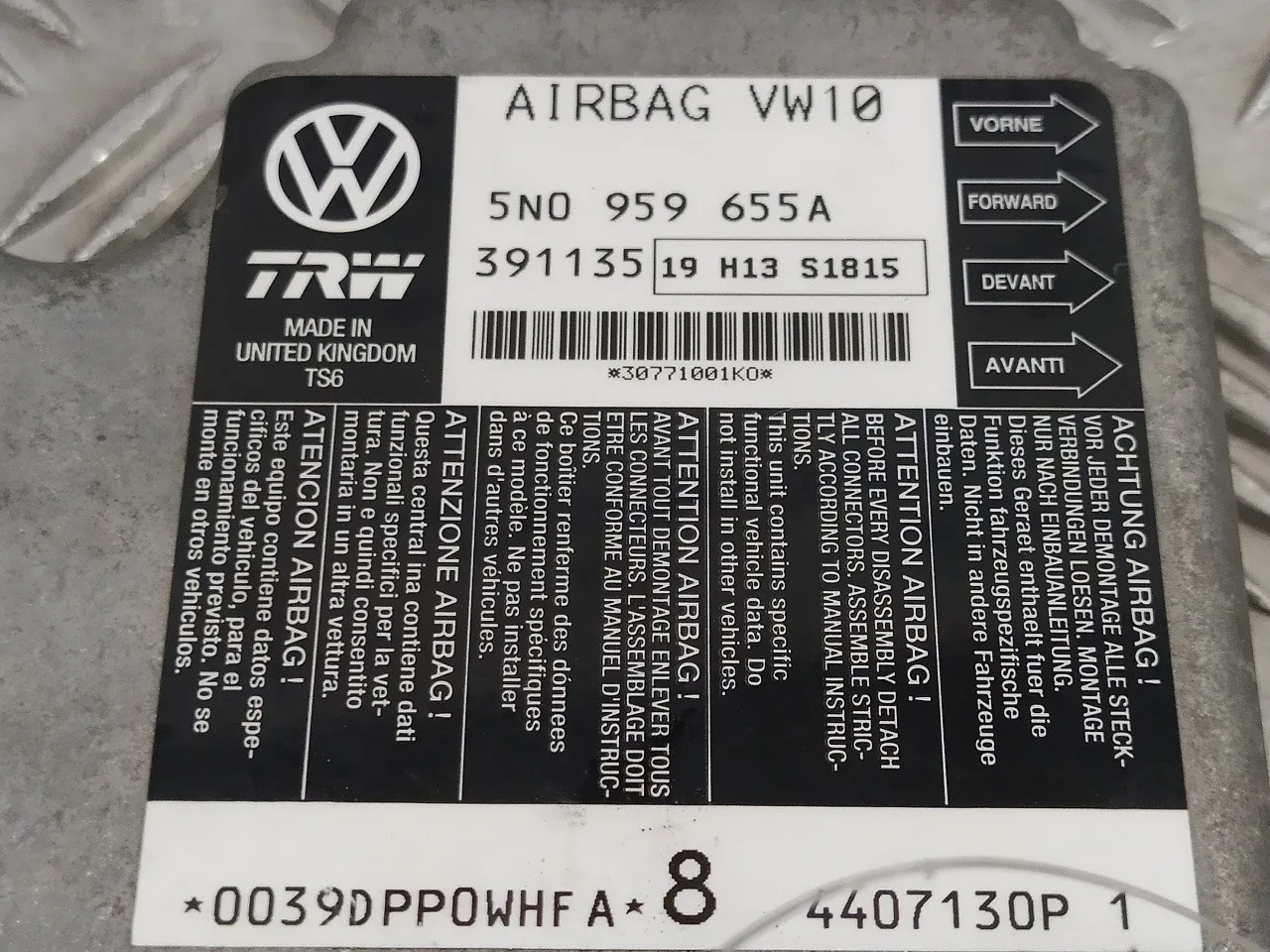 Centralita Airbag para Seat Leon (1P1)